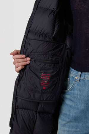 LEGGERISSIMO - PIUMINO CON CAPPUCCIO MIDI OVERSIZE