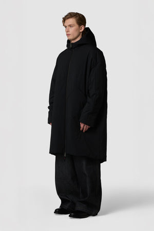CRUDO - PIUMINO CON CAPPUCCIO LUNGO OVERSIZE