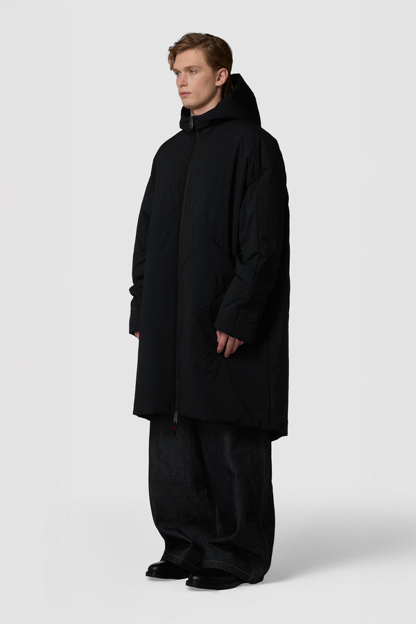 CRUDO - PIUMINO CON CAPPUCCIO LUNGO OVERSIZE