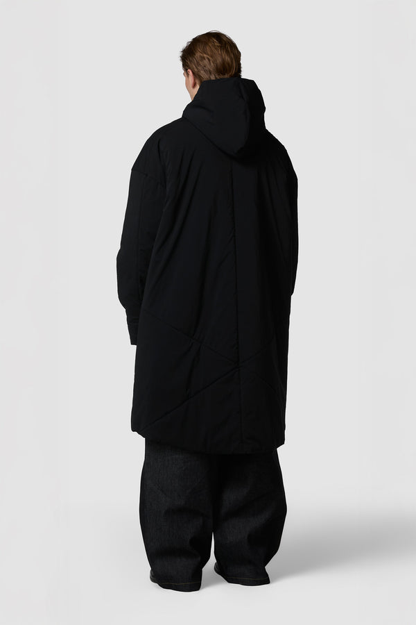 CRUDO - PIUMINO CON CAPPUCCIO LUNGO OVERSIZE