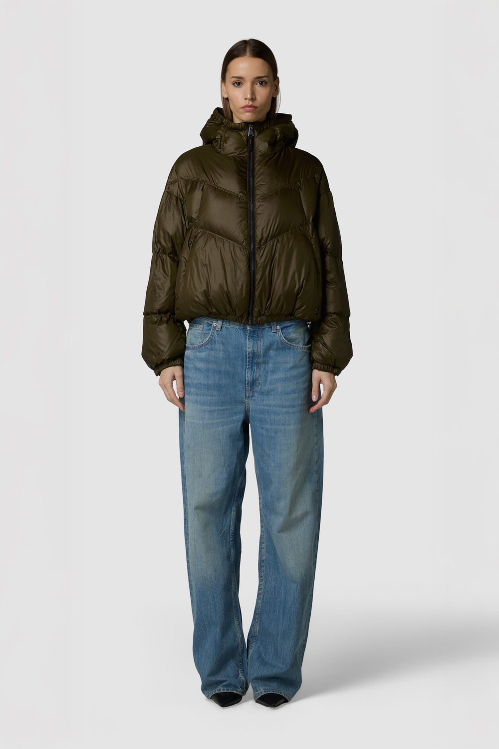 RULLINO - PIUMINO CON CAPPUCCIO CROPPED OVERSIZE