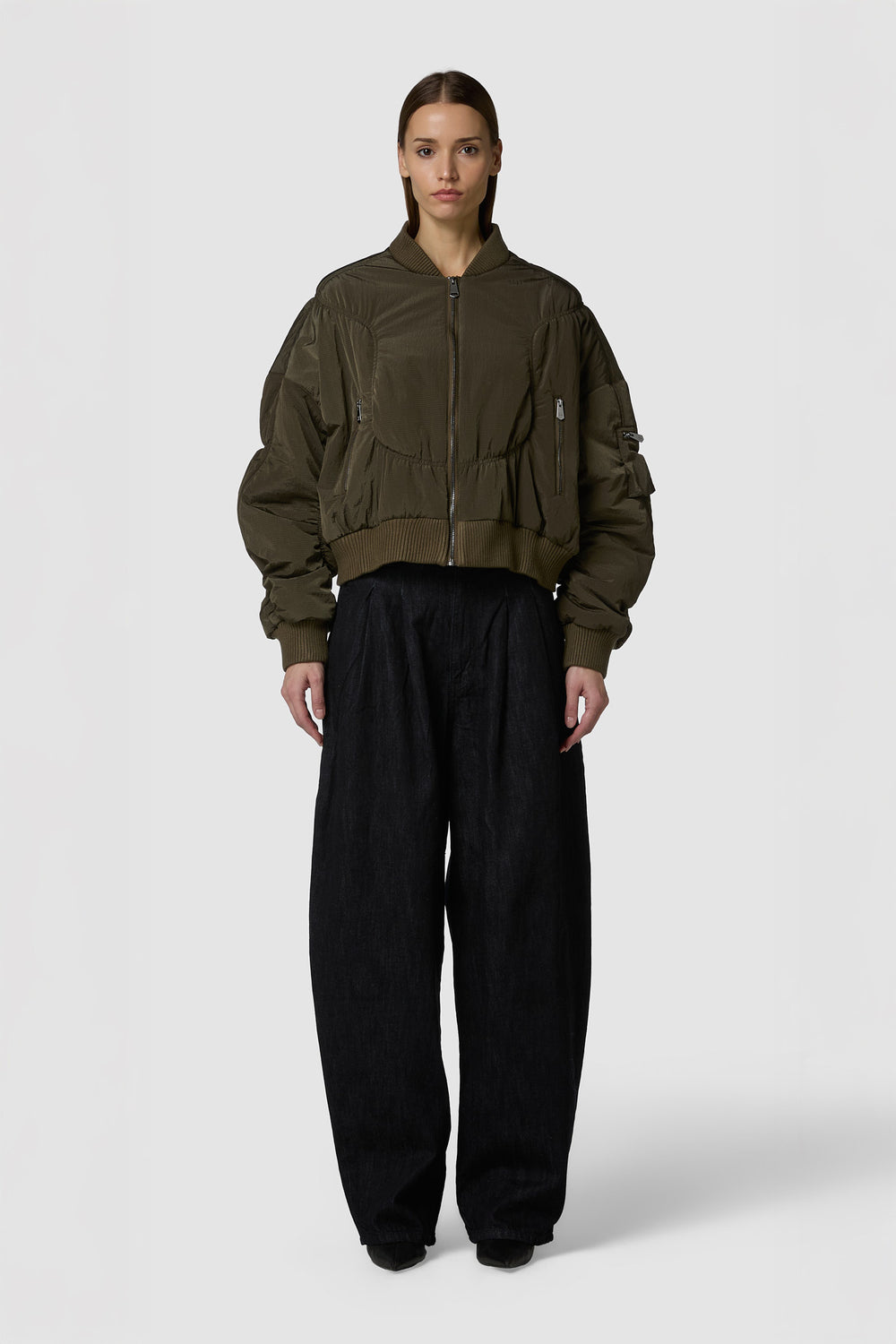 QUADRATINO - GIUBBOTTO BOMBER CROPPED