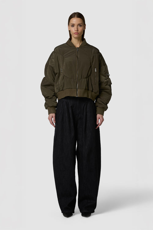 QUADRATINO - GIUBBOTTO BOMBER CROPPED