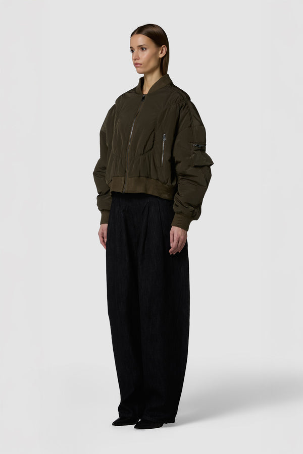 QUADRATINO - GIUBBOTTO BOMBER CROPPED