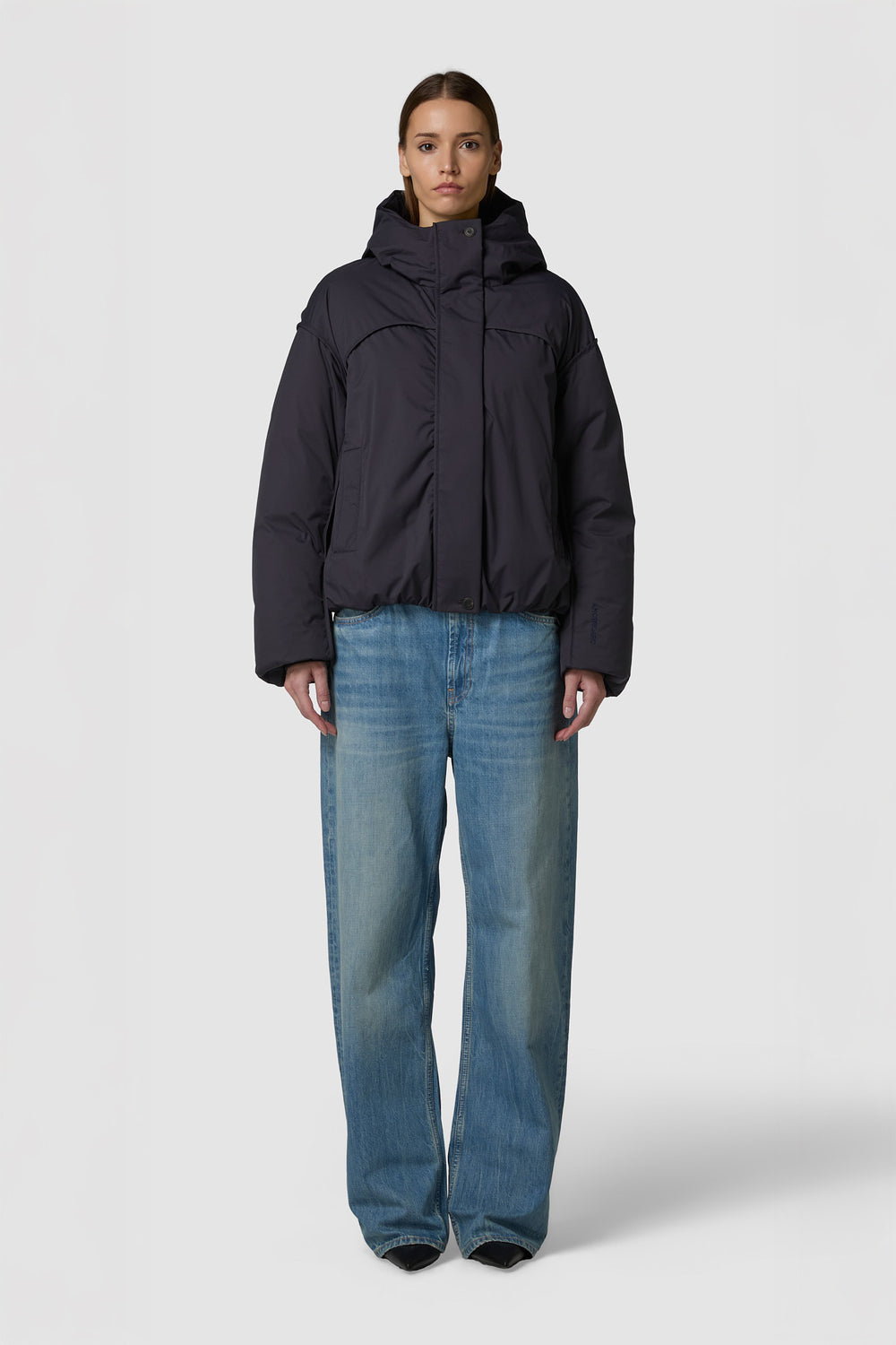 GUSCIO - PIUMINO CON CAPPUCCIO CROPPED