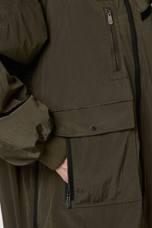 QUADRATINO - HOODED PUFFER BOMBER FULL LENGTH
