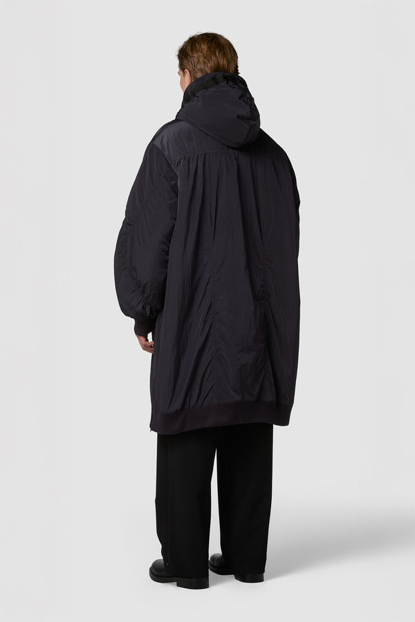 QUADRATINO - HOODED PUFFER BOMBER FULL LENGTH