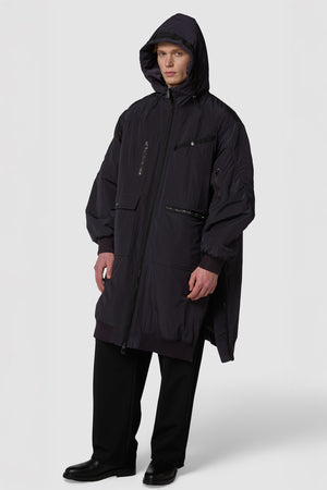 QUADRATINO - HOODED PUFFER BOMBER FULL LENGTH
