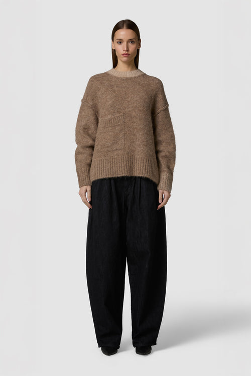 PELOSONE - ALPACA OVERSIZED ROUNDNECK SWEATER