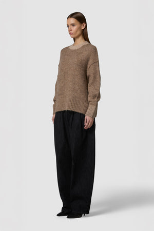 PELOSONE - ALPACA OVERSIZED ROUNDNECK SWEATER