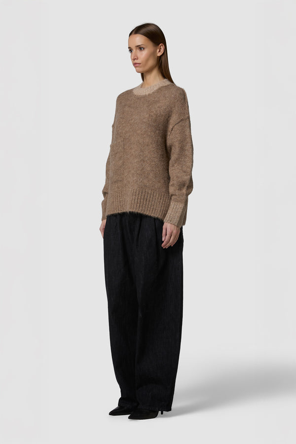 PELOSONE - ALPACA OVERSIZED ROUNDNECK SWEATER