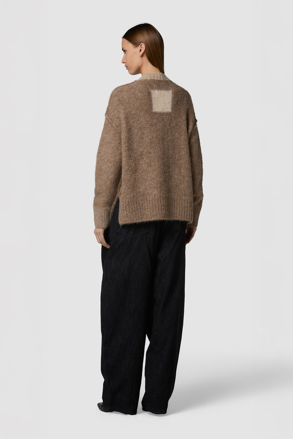 PELOSONE - ALPACA OVERSIZED ROUNDNECK SWEATER