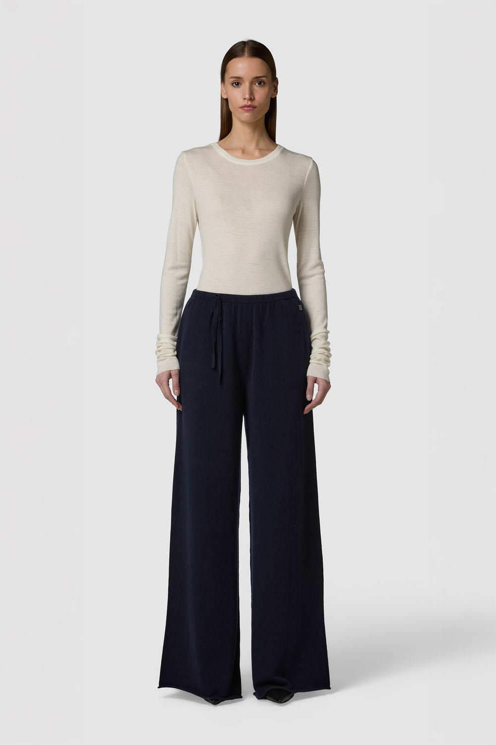 MORBIDINO - PANTALONE EXTRA WIDE-LEG IN CASHMERE
