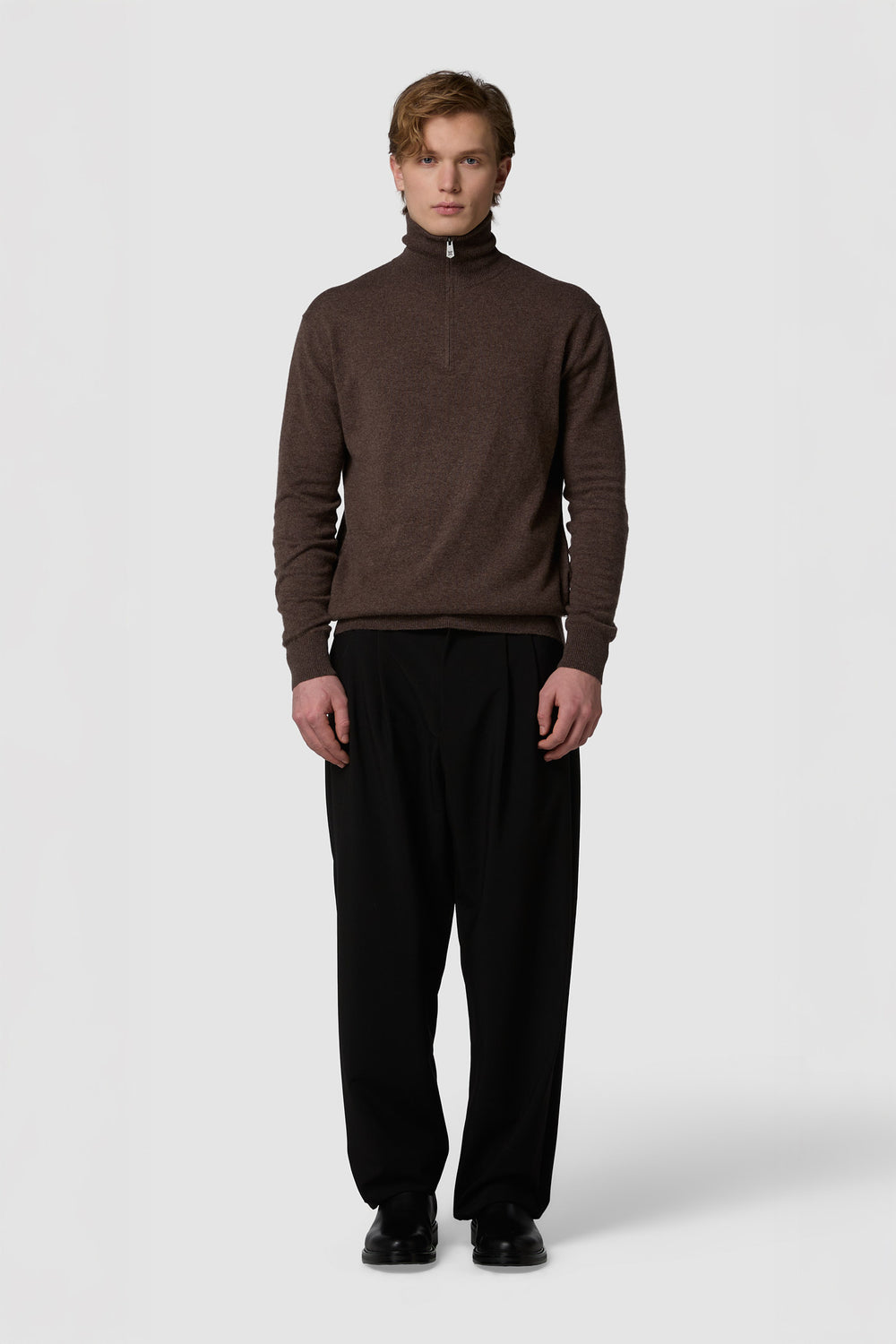 MORBIDINO - MAGLIONE A COLLO ALTO CON ZIP IN CASHMERE