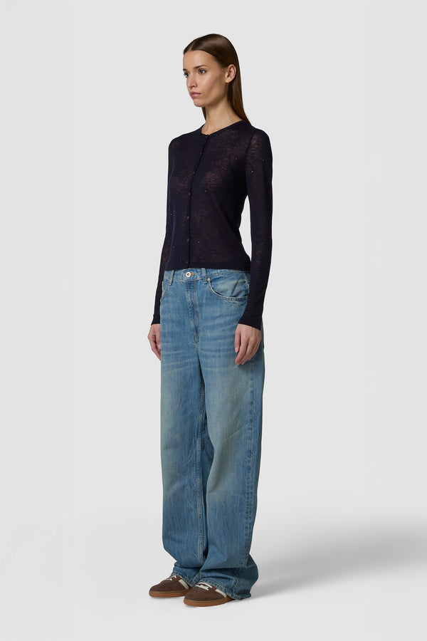 BRILLINO - WOOL SHINY CARDIGAN