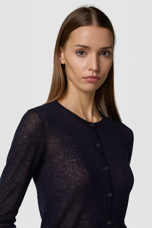 BRILLINO - WOOL SHINY CARDIGAN
