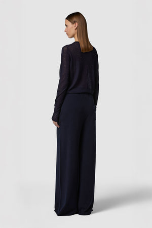 BRILLINO - WOOL SHINY ROUNDNECK SWEATER 