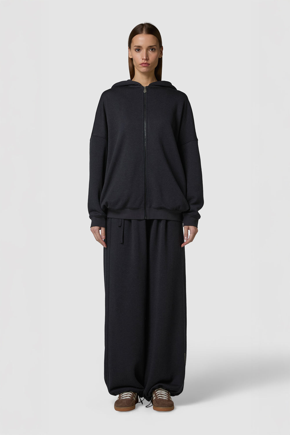 CALDO - FELPA CON CAPPUCCIO FULL-ZIP OVERSIZE