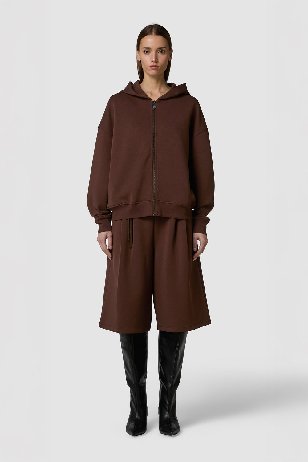 SETOSO - FELPA CON CAPPUCCIO FULL-ZIP OVERSIZE