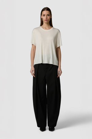 CALDINO - SHORT-SLEEVED WOOL JERSEY ROUNDNECK TEE 