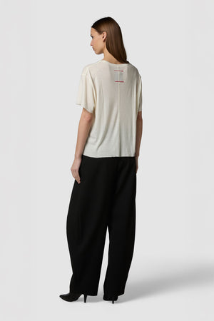 CALDINO - SHORT-SLEEVED WOOL JERSEY ROUNDNECK TEE 