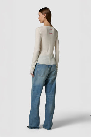 CALDINO - LONG-SLEEVED WOOL JERSEY ROUNDNECK TEE 