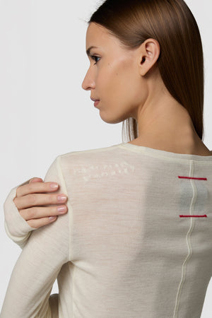 CALDINO - LONG-SLEEVED WOOL JERSEY ROUNDNECK TEE 