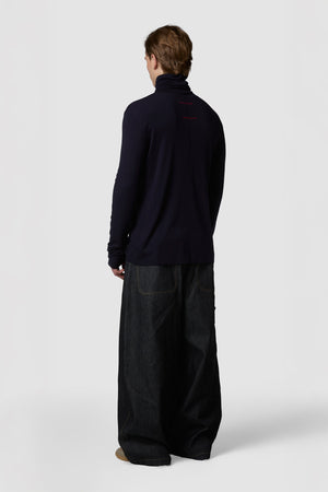 CALDINO - WOOL JERSEY HIGH-NECK TEE 