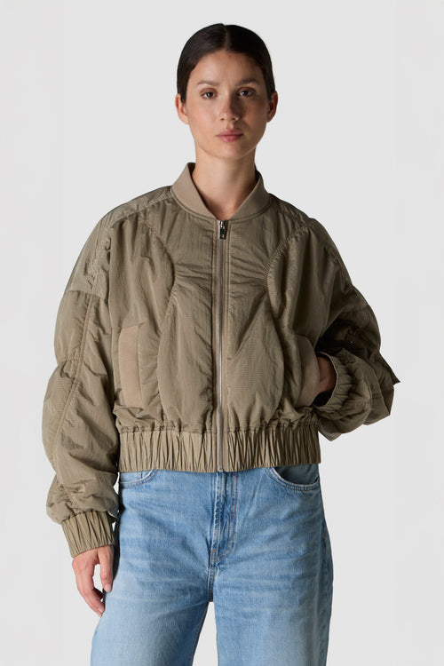 QUADRATINO - BOMBER IN NYLON IMBOTTITO