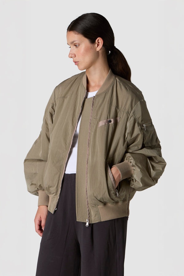 QUADRATINO - BOMBER IN NYLON IMBOTTITO