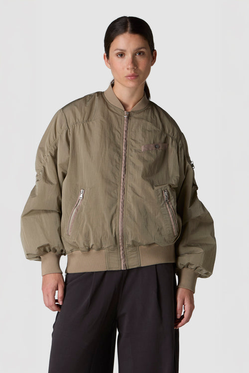 QUADRATINO - BOMBER IN NYLON IMBOTTITO
