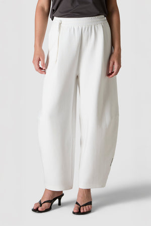 SETOSO ESTIVO - PANTALONI BARREL DI FELPA IN COTONE E LYOCELL