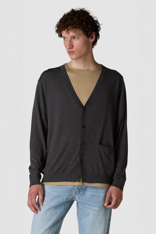 ALTISSIMO - CARDIGAN IN SETA E CASHMERE