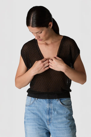 SCINTILLA - GILET DI MAGLIA IN MISTO VISCOSA POLIESTERE