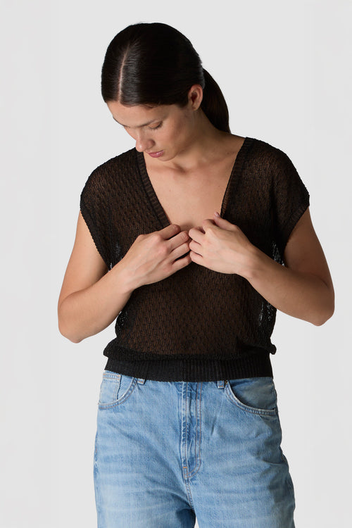 SCINTILLA - GILET DI MAGLIA IN MISTO VISCOSA POLIESTERE