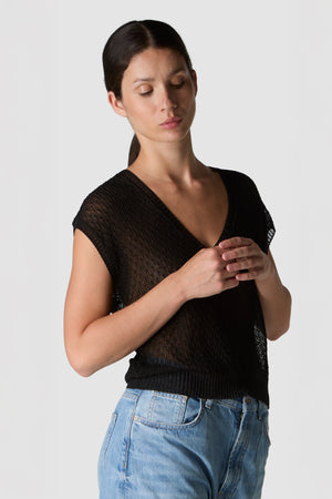 SCINTILLA - GILET DI MAGLIA IN MISTO VISCOSA POLIESTERE