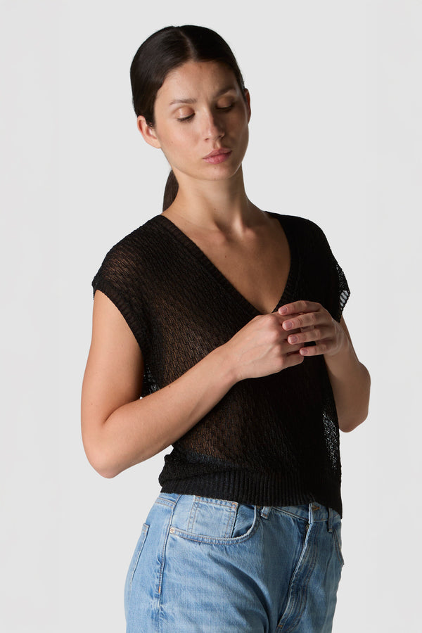 SCINTILLA - GILET DI MAGLIA IN MISTO VISCOSA POLIESTERE