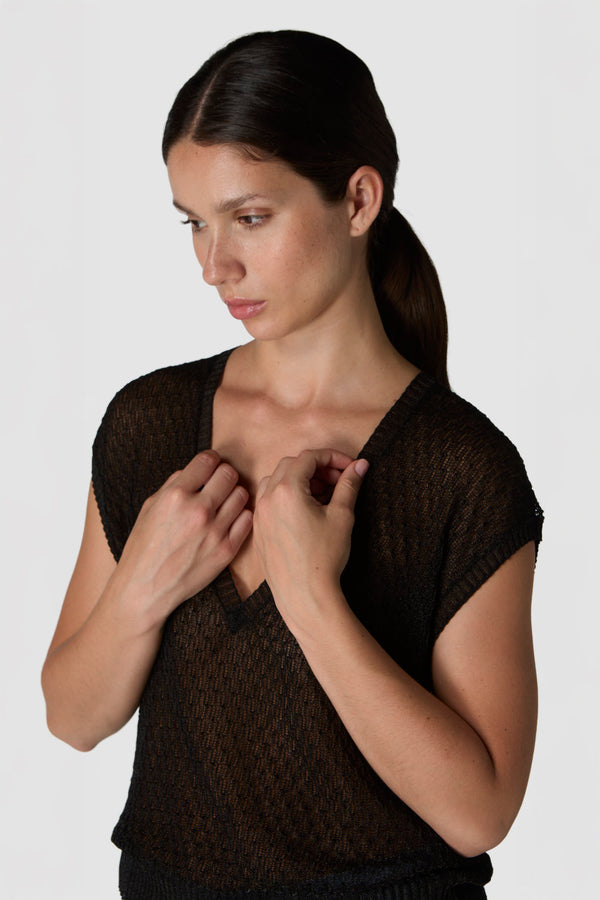 SCINTILLA - GILET DI MAGLIA IN MISTO VISCOSA POLIESTERE