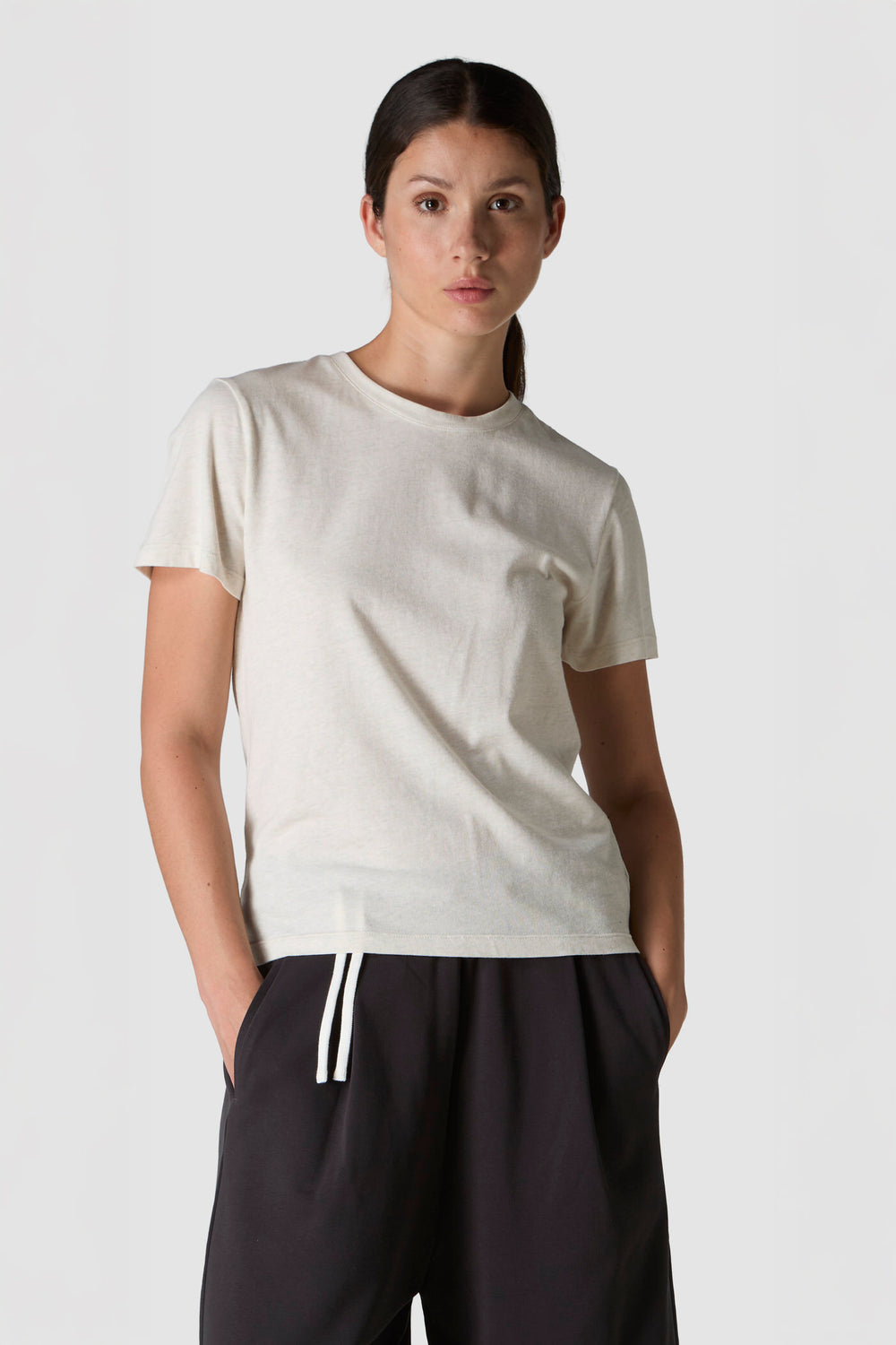 LINO - T-SHIRT CON LOGO IN COTONE E LINO