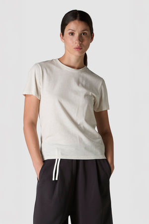 LINO - T-SHIRT CON LOGO IN COTONE E LINO