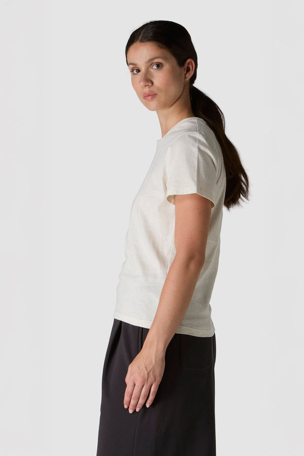 LINO - T-SHIRT CON LOGO IN COTONE E LINO