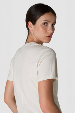 LINO - T-SHIRT CON LOGO IN COTONE E LINO