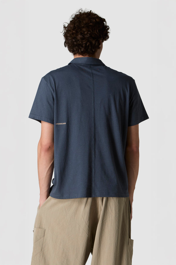 LINO - POLO CON LOGO IN COTONE E LINO
