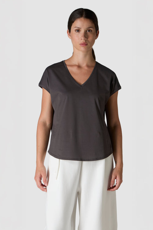 LISCIO - T-SHIRT IN JERSEY DI COTONE SUPIMA E SETA